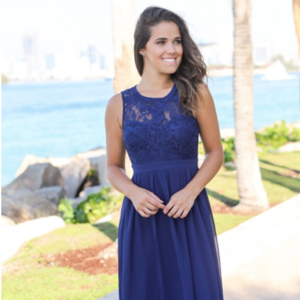 NWT SMALL NAVY CHIFFON DRESS